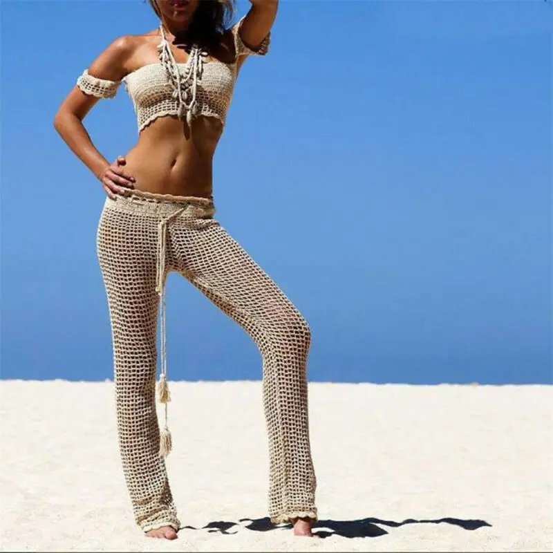 Sexy Women Beach See-through Mesh High Waist Elastic Sheer Wide Leg Pants Trousers Bikini Cover Up S-L
Sexy Women Beach See-through Mesh High Waist Elastic Sheer Wide Leg Pants Trousers Bikini Cover Up S-L
