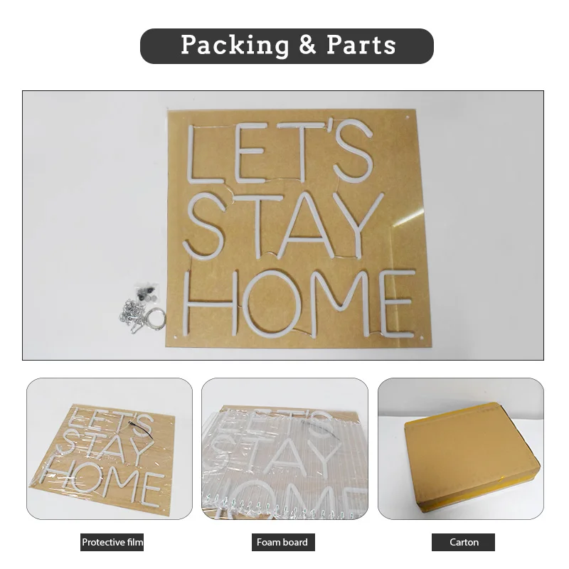 Неоновая вывеска Let's Stay Home на заказ светодиодный светильник подходящий для