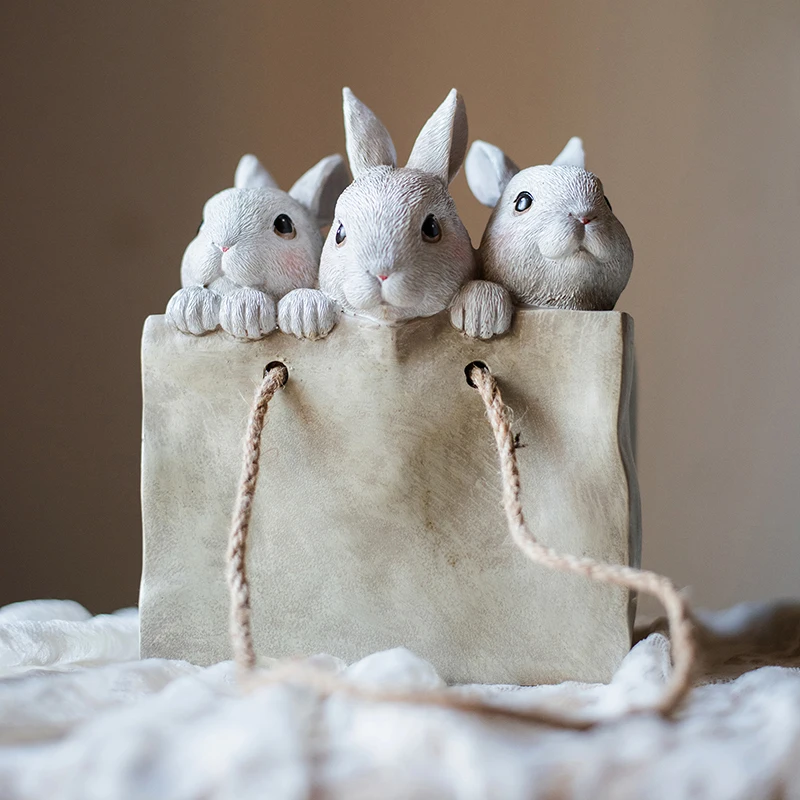Modern Resin White Rabbit Vase Handbag Basket Pocket Bunny Flower Pot Living Room Home Decoration Accessories
Modern Resin White Rabbit Vase Handbag Basket Pocket Bunny Flower Pot Living Room Home Decoration Accessories