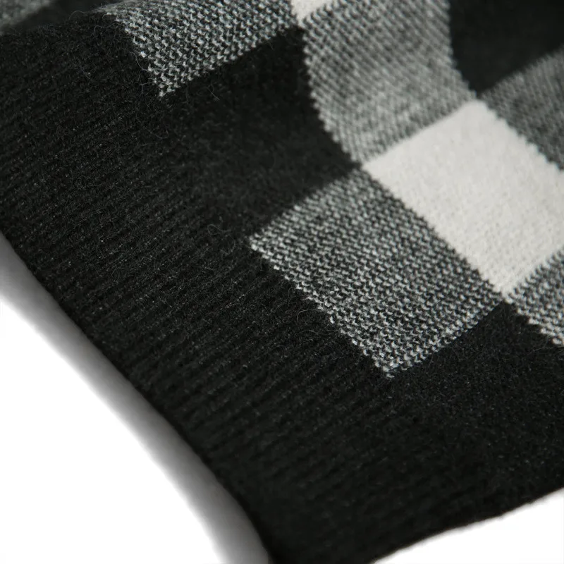 Quality 2020 New Sweater Women Black And White Plaid Loose Autumn And Winter Semi High Neck Temperament Cardigan Women B297
Quality 2020 New Sweater Women Black And White Plaid Loose Autumn And Winter Semi High Neck Temperament Cardigan Women B297