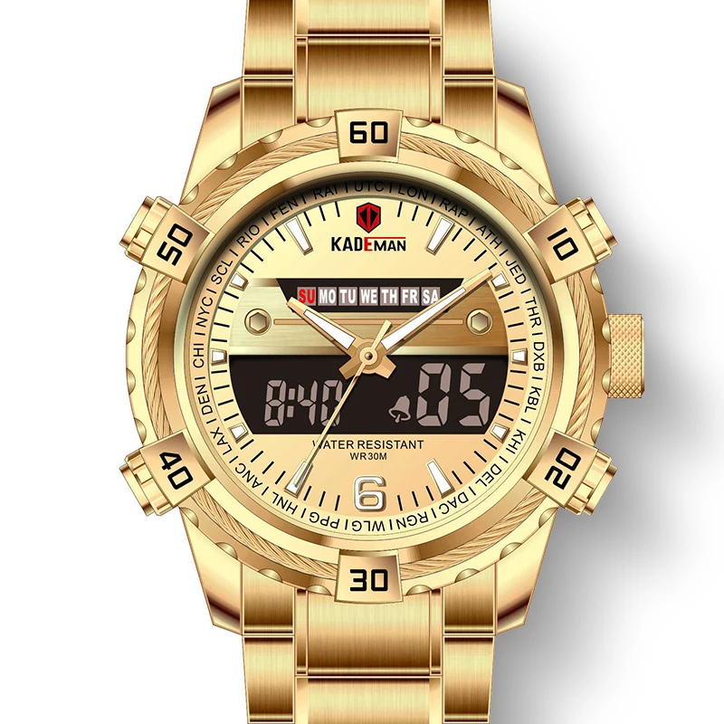 Gold Men Watch Top Luxury Brand Man Military Sport Quartz Wrist Watches Stainless Steel LED Digital Clock Relogio Masculino
Gold Men Watch Top Luxury Brand Man Military Sport Quartz Wrist Watches Stainless Steel LED Digital Clock Relogio Masculino