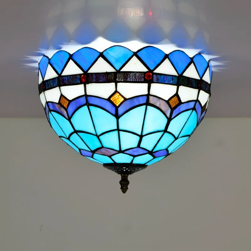 30cm Mediterranean Blue Tiffany Multi-Color Glass Restaurant Bedroom Corridor Corridor Bathroom Glass Ceiling Lamp 
30cm Mediterranean Blue Tiffany Multi-Color Glass Restaurant Bedroom Corridor Corridor Bathroom Glass Ceiling Lamp