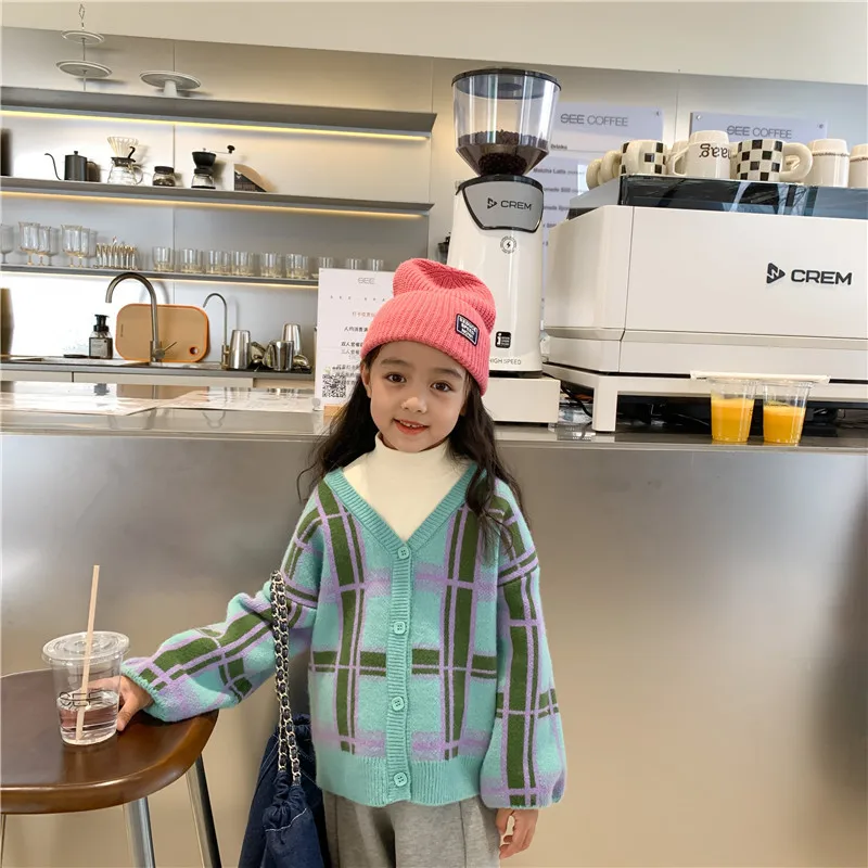 Children knitted warm plaid loose cardigans winter Boys and girls thick casual sweater coats
Children knitted warm plaid loose cardigans winter Boys and girls thick casual sweater coats