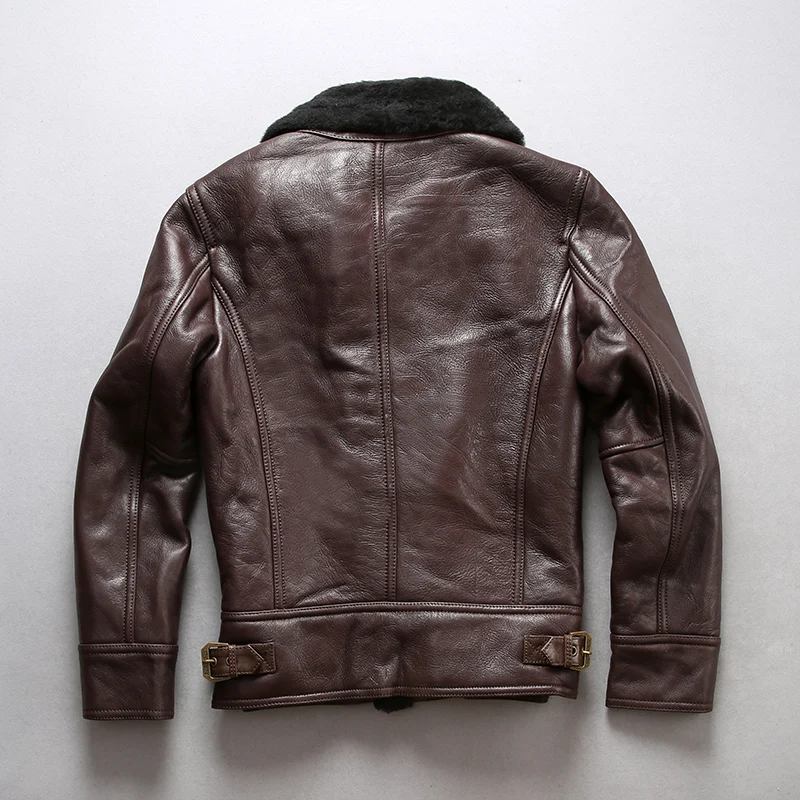 2020 New Shearling Flight Jacket Men Casual Cold Winter Pilot Jackets Wool Liner Sheepskin Bomber Coat Russia Coats | Мужская одежда
