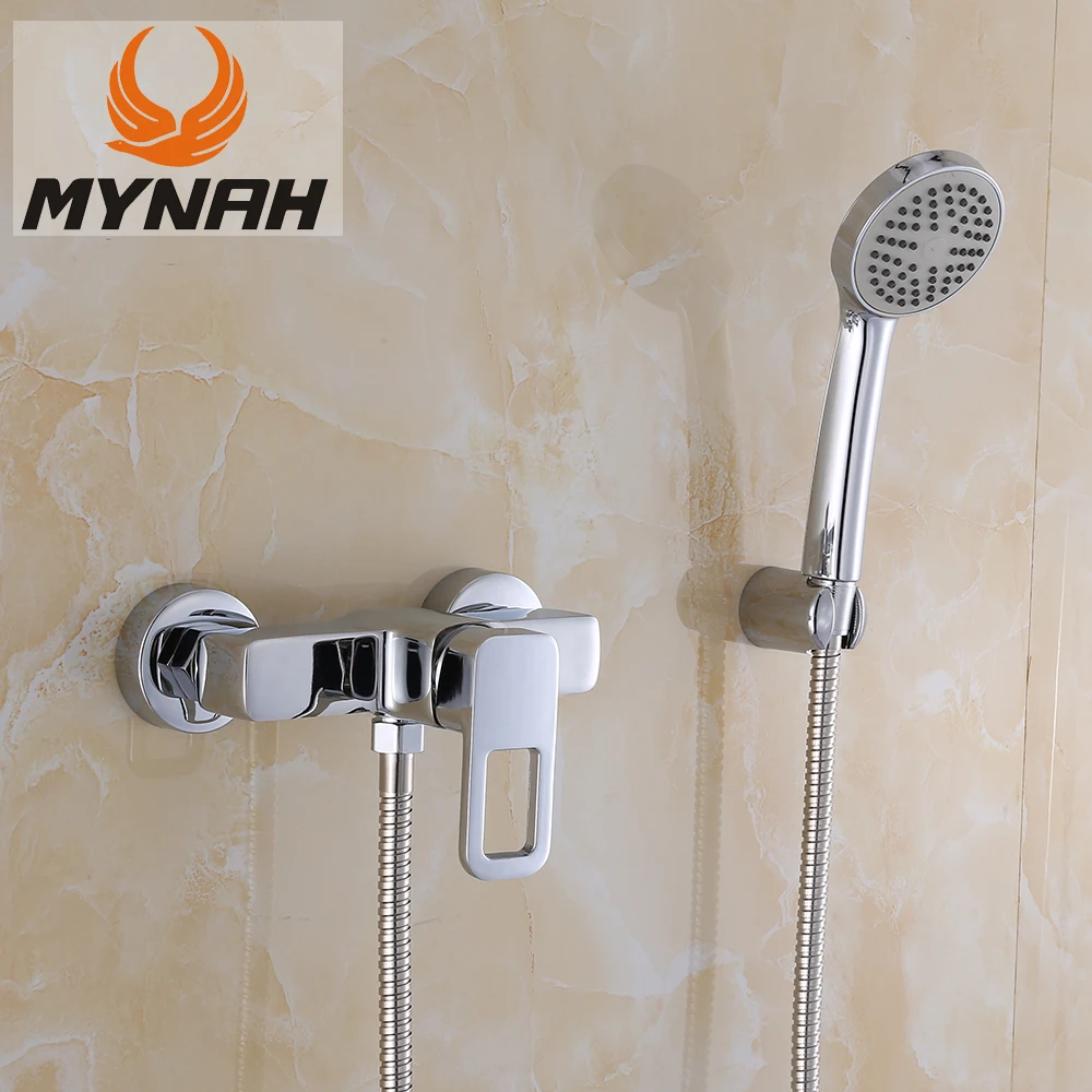 MYNAH Simple Chrome Bath Shower Faucet Set Bathroom Single Handle Cold and Hot Water Mixer Tap with Hand Shower
MYNAH Simple Chrome Bath Shower Faucet Set Bathroom Single Handle Cold and Hot Water Mixer Tap with Hand Shower