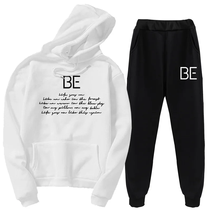 2020 Autumn Winter Women thick fleece Bangtan Boys BE suit 2 pieces sets hoodies sweatshirt and pants suits 
2020 Autumn Winter Women thick fleece Bangtan Boys BE suit 2 pieces sets hoodies sweatshirt and pants suits