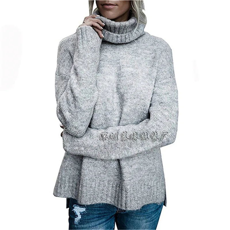 Fashion Winter Women Knitted Sweater Solid Color Loose OL High Collar Sweater Ladies Female Thick Casual Long Sleeve Pullover
Fashion Winter Women Knitted Sweater Solid Color Loose OL High Collar Sweater Ladies Female Thick Casual Long Sleeve Pullover