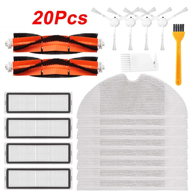 20PCS Robot Vacuum Cleaner Parts Replacement Kit for Xiaomi Robo2 Robot S50 S51 Main Brush Filters Side Brushes Accessories
20PCS Robot Vacuum Cleaner Parts Replacement Kit for Xiaomi Robo2 Robot S50 S51 Main Brush Filters Side Brushes Accessories