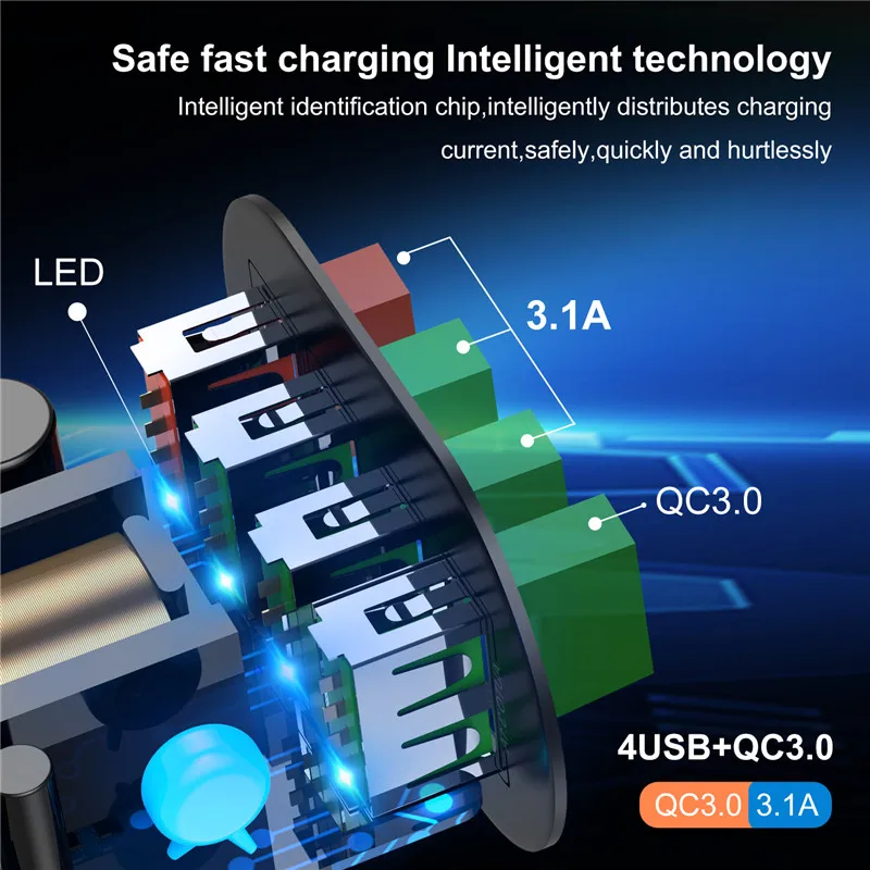 Зарядное устройство USLION 48 Вт быстрая зарядка QC 3 0 USB универсальное мобильный