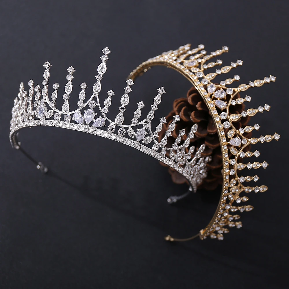 

HP333 Royal Crystal Queen Crown Silver Golden Bride Wedding Crowns Tiaras for Women Girls Bridal Headpieces Jewelry in Hair