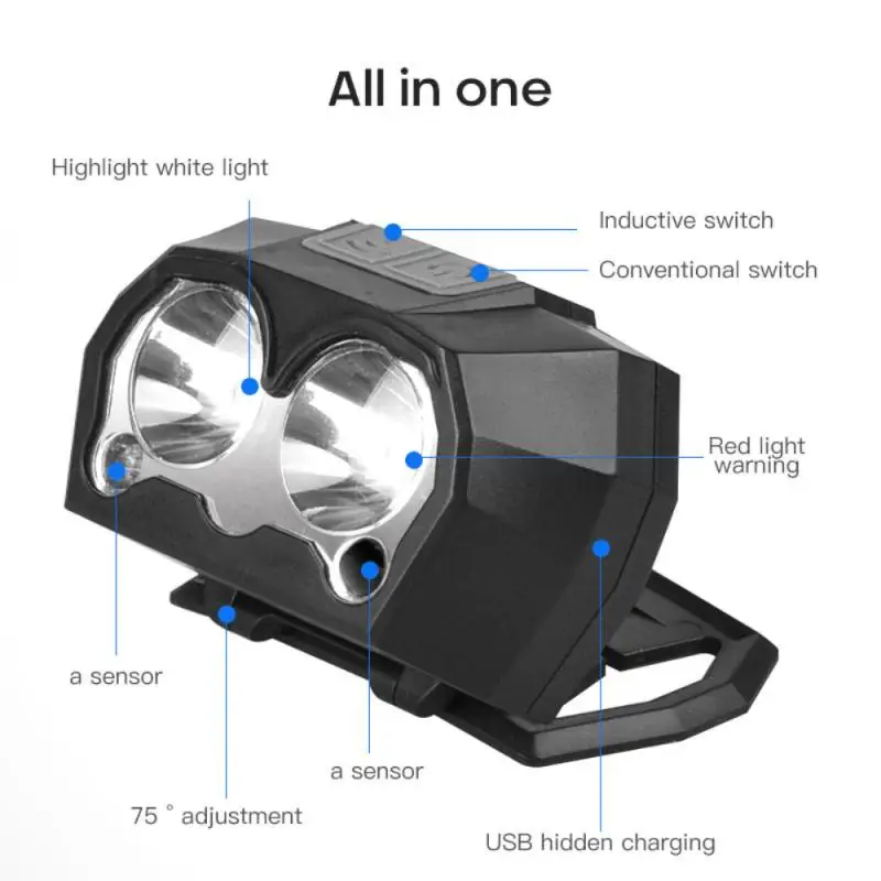 2021 USB Rechargeable LED Headlamp Built-in Battery Inductive Sensor 4Mode LED Headlight Flashlight For Running Fishing
2021 USB Rechargeable LED Headlamp Built-in Battery Inductive Sensor 4Mode LED Headlight Flashlight For Running Fishing