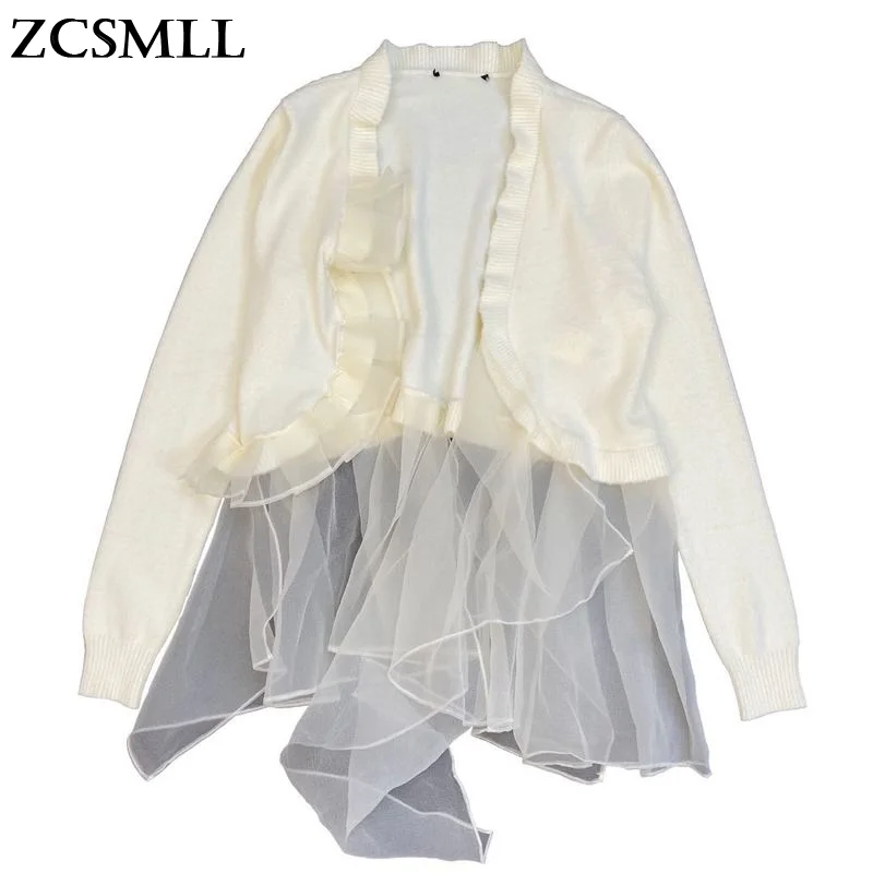 ZCSMLL V-neck Long-sleeved Irregular Knitted Coat Korean Fashion Split Lace Personality Women Jacket 2021 Fall Winter Tide
ZCSMLL V-neck Long-sleeved Irregular Knitted Coat Korean Fashion Split Lace Personality Women Jacket 2021 Fall Winter Tide