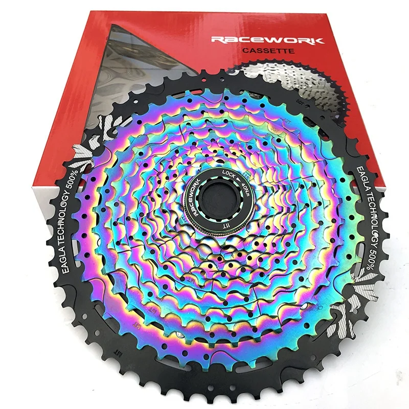 RaceWORK 12 Speed 11-50T MTB Bike Cassette Ultralight Rainbow Bicycle Freewheel Bracket Sprocket
RaceWORK 12 Speed 11-50T MTB Bike Cassette Ultralight Rainbow Bicycle Freewheel Bracket Sprocket