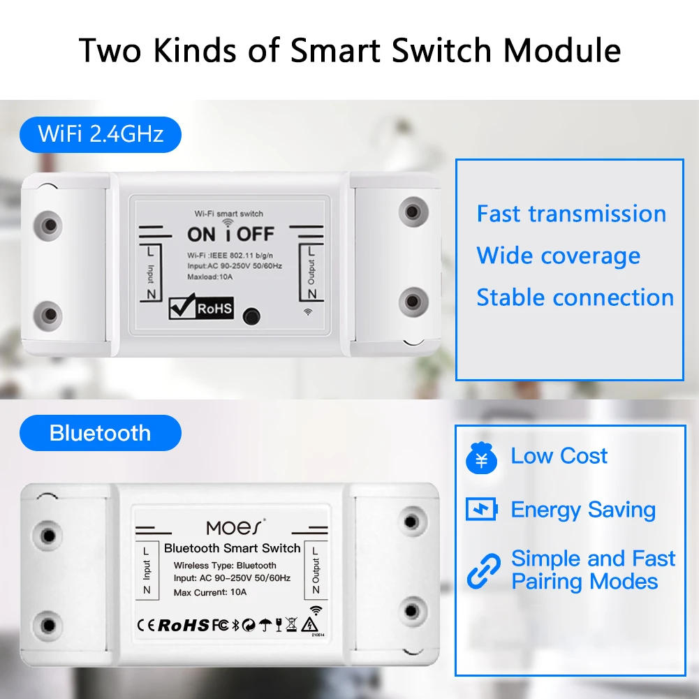 Universal Breaker Timer Smart Life APP Wireless Remote Control Work with Alexa Google Home DIY WiFi Bluetooth Smart Light Switch
Universal Breaker Timer Smart Life APP Wireless Remote Control Work with Alexa Google Home DIY WiFi Bluetooth Smart Light Switch