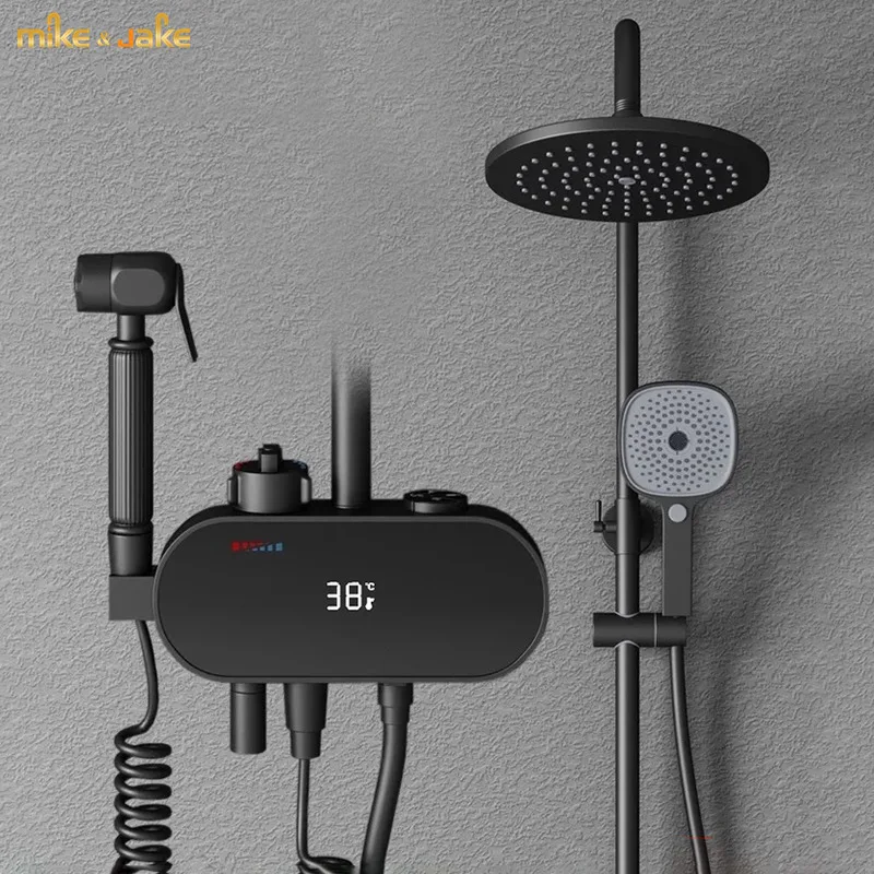 Brass digital shower mixer thermostatic shower set with big head shower set rainfall digital black shower mixer
Brass digital shower mixer thermostatic shower set with big head shower set rainfall digital black shower mixer