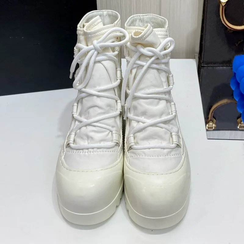 Solid Woman Ankle Boots Parachute Cloth Boots Cross Tied Shoes Women Winter Warm Shoes Fashion Elegant Ladies Boots Patchwork
Solid Woman Ankle Boots Parachute Cloth Boots Cross Tied Shoes Women Winter Warm Shoes Fashion Elegant Ladies Boots Patchwork