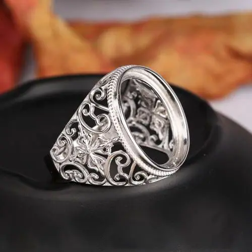 Art Deco 925 Sterling Silver Vintage Ring 16x20mm Oval Cabochon Semi Mount Engagement Ring Fine Jewelry Adjustable Wholesale
Art Deco 925 Sterling Silver Vintage Ring 16x20mm Oval Cabochon Semi Mount Engagement Ring Fine Jewelry Adjustable Wholesale