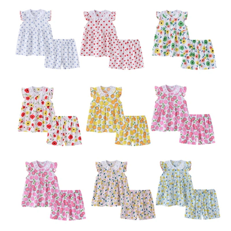Pajamas For Children Set Summer Short Sleeve Children's Sleepwear Set Baby Girls Outing Home Service Suits Printed Skirts Shorts
Pajamas For Children Set Summer Short Sleeve Children's Sleepwear Set Baby Girls Outing Home Service Suits Printed Skirts Shorts
