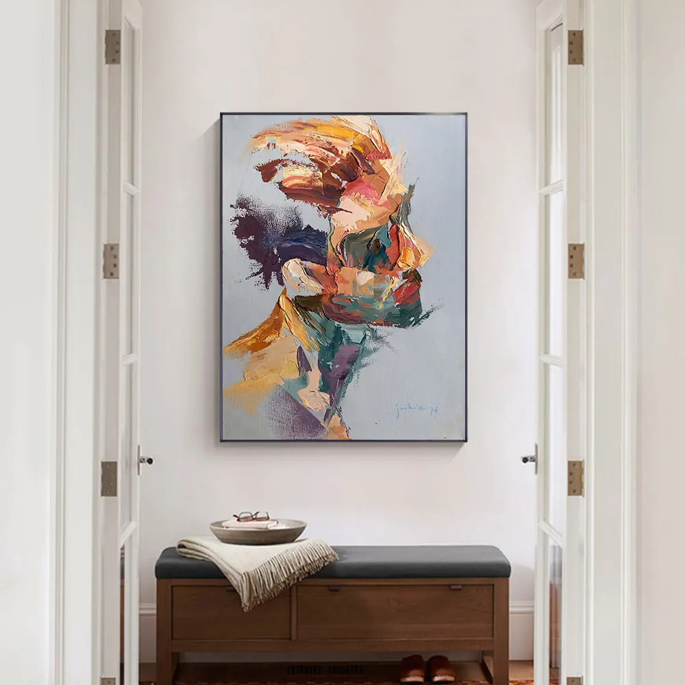 Handmade Canvas Art Modern Abstract Colorful Man Face Oil Painting On Canvas Wall Art For Living Room Home Decoration No Frame
Handmade Canvas Art Modern Abstract Colorful Man Face Oil Painting On Canvas Wall Art For Living Room Home Decoration No Frame