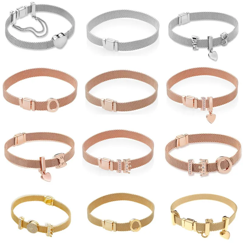 Real 925 Sterling Silver Gold Rose Original Reflexions Pan Bracelet Gift Set For Women Bead Charm Bangle Diy Jewelry
Real 925 Sterling Silver Gold Rose Original Reflexions Pan Bracelet Gift Set For Women Bead Charm Bangle Diy Jewelry