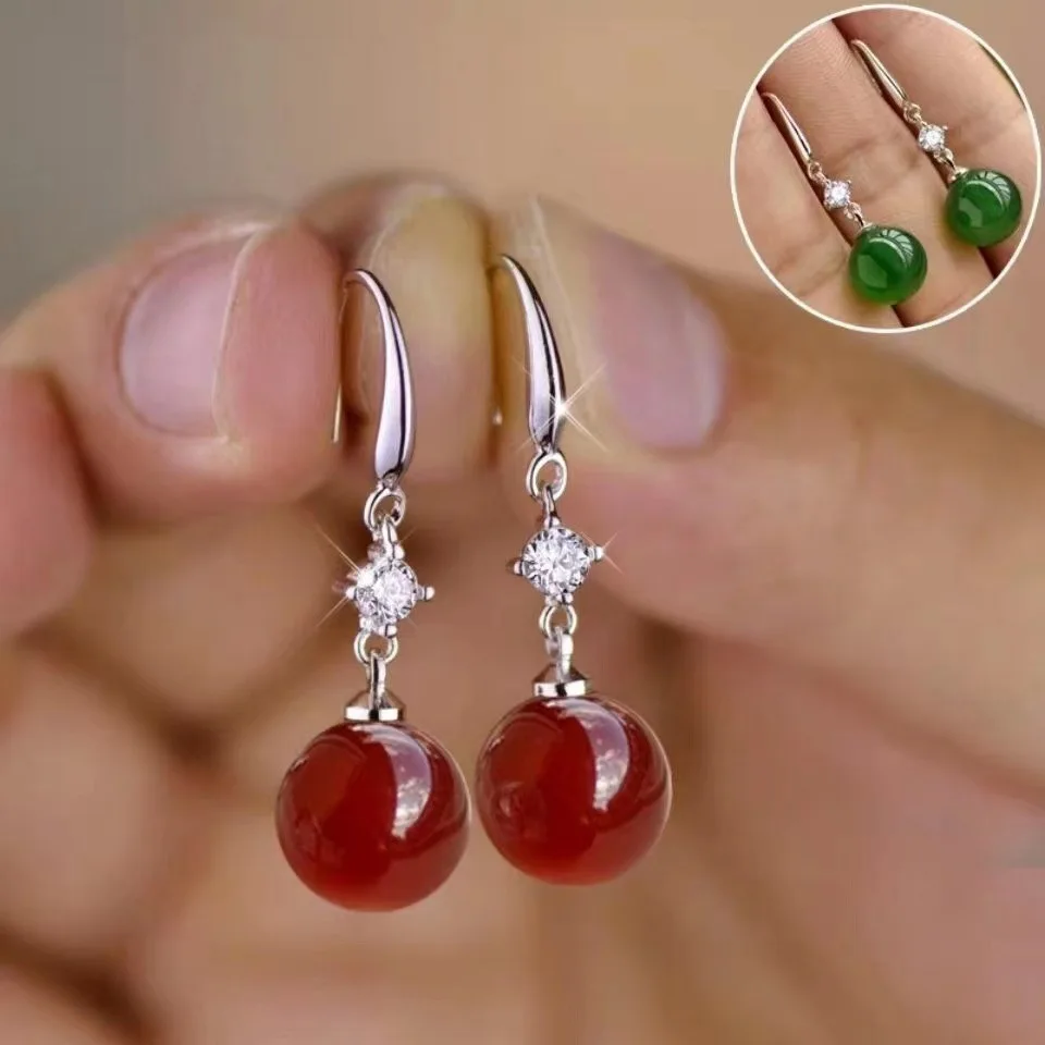 Natural Agate Earrings S925 Silver Ear Hook Women's Jewelry Long Stone Zircon Copper Earring Allergy Proof For Girls Party Gift
Natural Agate Earrings S925 Silver Ear Hook Women's Jewelry Long Stone Zircon Copper Earring Allergy Proof For Girls Party Gift