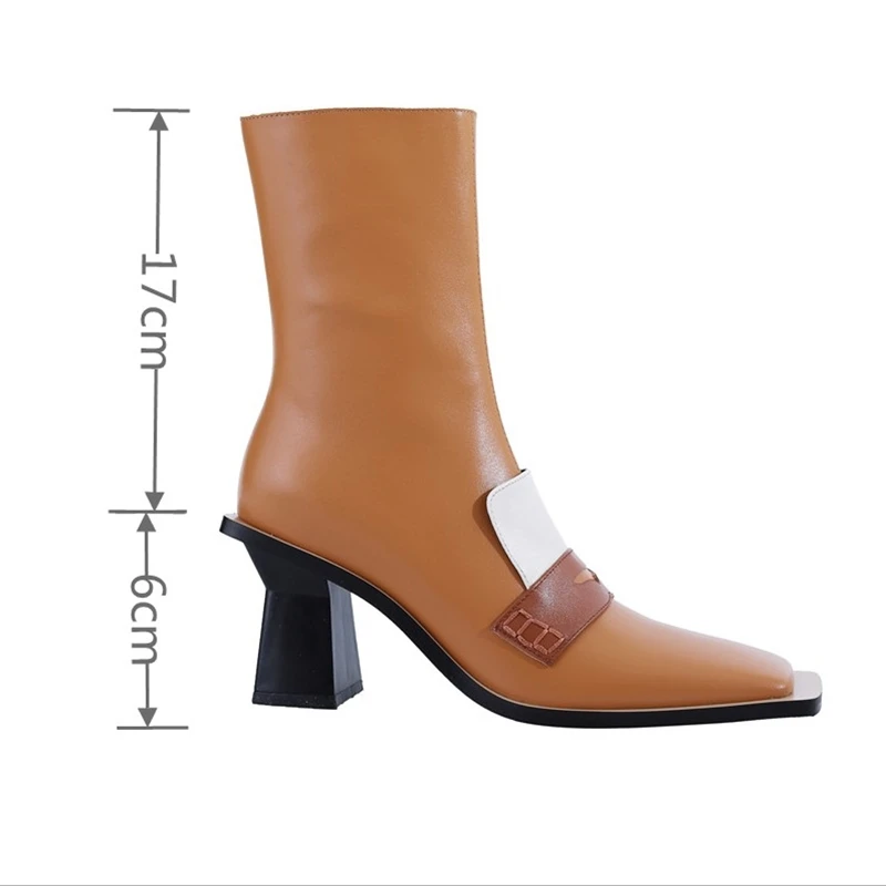 Mstacchi 2020 New Side Zipper Mixed Colors Women Short Boots Genuine Leather Square Toe Fashion Female Shoes Chaussures Femme
Mstacchi 2020 New Side Zipper Mixed Colors Women Short Boots Genuine Leather Square Toe Fashion Female Shoes Chaussures Femme