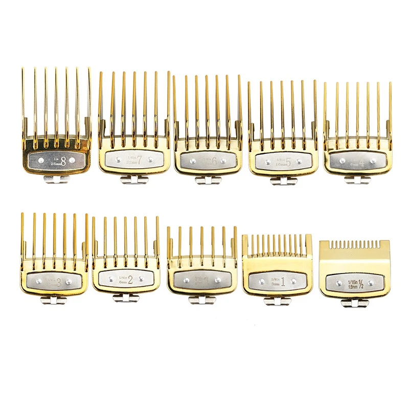 Oil Head Clippers Colorful Limit Comb Hairdressing Tool for Wahl Caliper Electric Hair Clippers Limit Comb 10Pcs,Golden
Oil Head Clippers Colorful Limit Comb Hairdressing Tool for Wahl Caliper Electric Hair Clippers Limit Comb 10Pcs,Golden