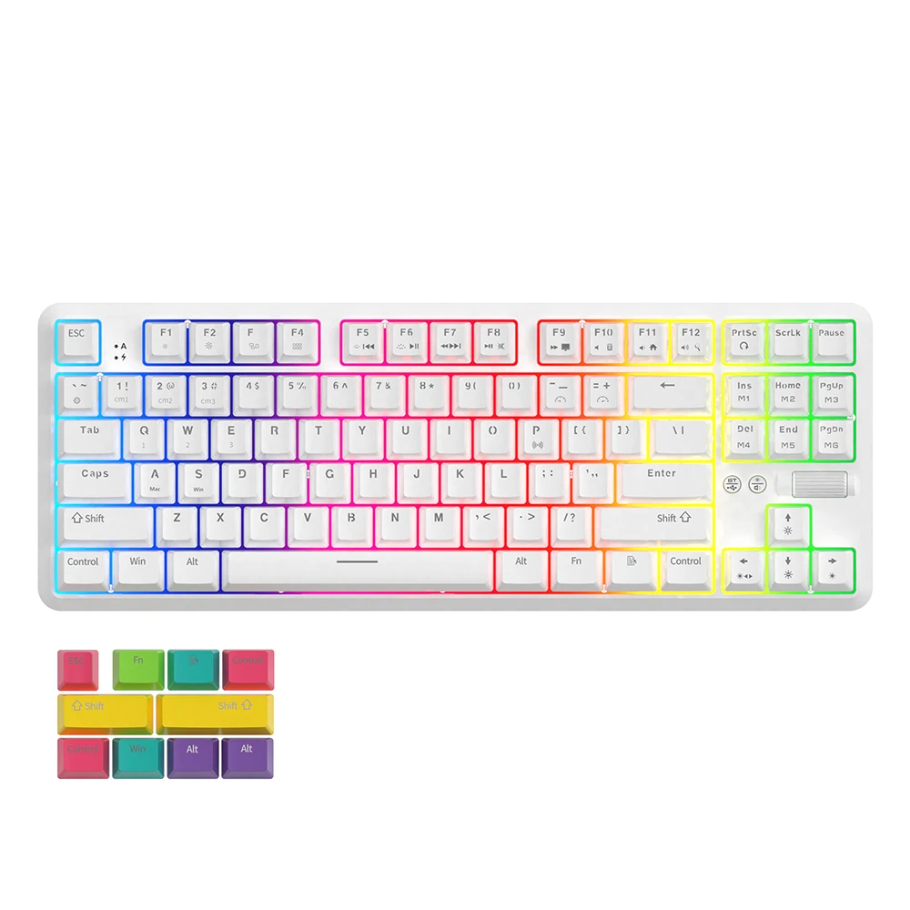 RGB 87 Keys Mechanical Game Keyboard Bluetooth Wired Dual Mode Keypad For Iphone / Tablet / PC OUTEMU Blue Switches Key Caps
RGB 87 Keys Mechanical Game Keyboard Bluetooth Wired Dual Mode Keypad For Iphone / Tablet / PC OUTEMU Blue Switches Key Caps