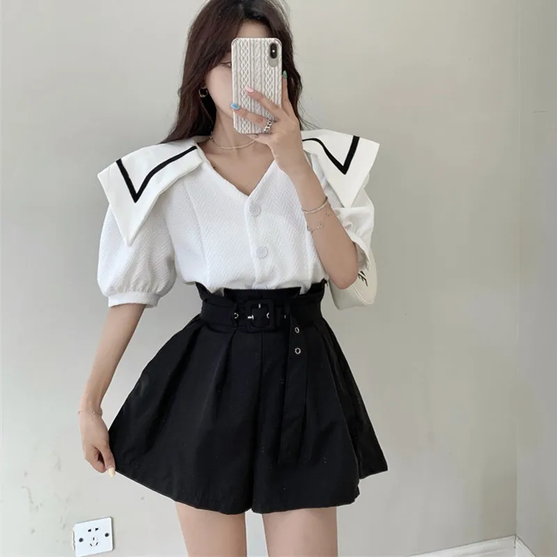 Женская Лоскутная одежда с отложным воротником и рукавами-фонариками, летняя офисная однотонная одежда с принтом и широкими штанинами, с вы... 
Женская Лоскутная одежда с отложным воротником и рукавами-фонариками, летняя офисная однотонная одежда с принтом и широкими штанинами, с вы...