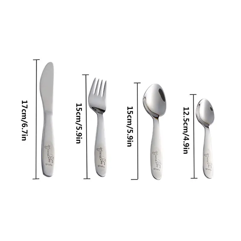 4PCS/pack 304 Stainless Steel Kids Cutlery Cartoon Pattern Carving Children Tableware Western-style Spoon Fork Set Baby Flatware
4PCS/pack 304 Stainless Steel Kids Cutlery Cartoon Pattern Carving Children Tableware Western-style Spoon Fork Set Baby Flatware