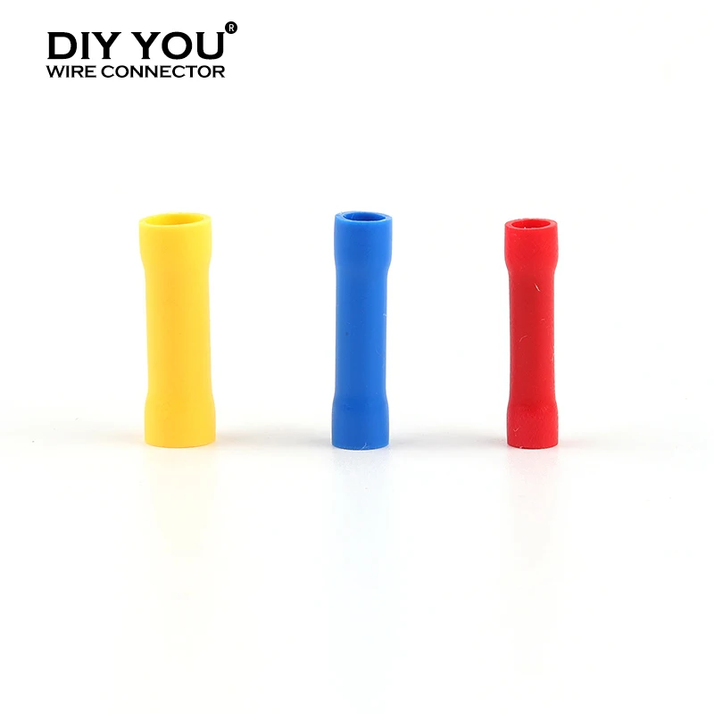 100/300/500PCS PVC Insulated Straight Butt Wire Connector Red BV1.25 Blue BV2 Yellow BV5.5 Electrical Cable Crimp Terminals Set
100/300/500PCS PVC Insulated Straight Butt Wire Connector Red BV1.25 Blue BV2 Yellow BV5.5 Electrical Cable Crimp Terminals Set