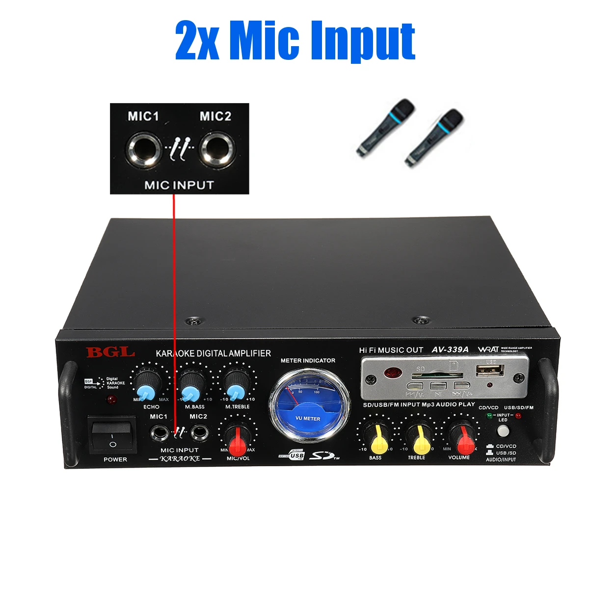 SUNBUCK Amplifier 12v 220v 5.1 Channel Audio Power HiFi APE Dual Microphone Interface Speaker with Remote Control for Car Home
SUNBUCK Amplifier 12v 220v 5.1 Channel Audio Power HiFi APE Dual Microphone Interface Speaker with Remote Control for Car Home