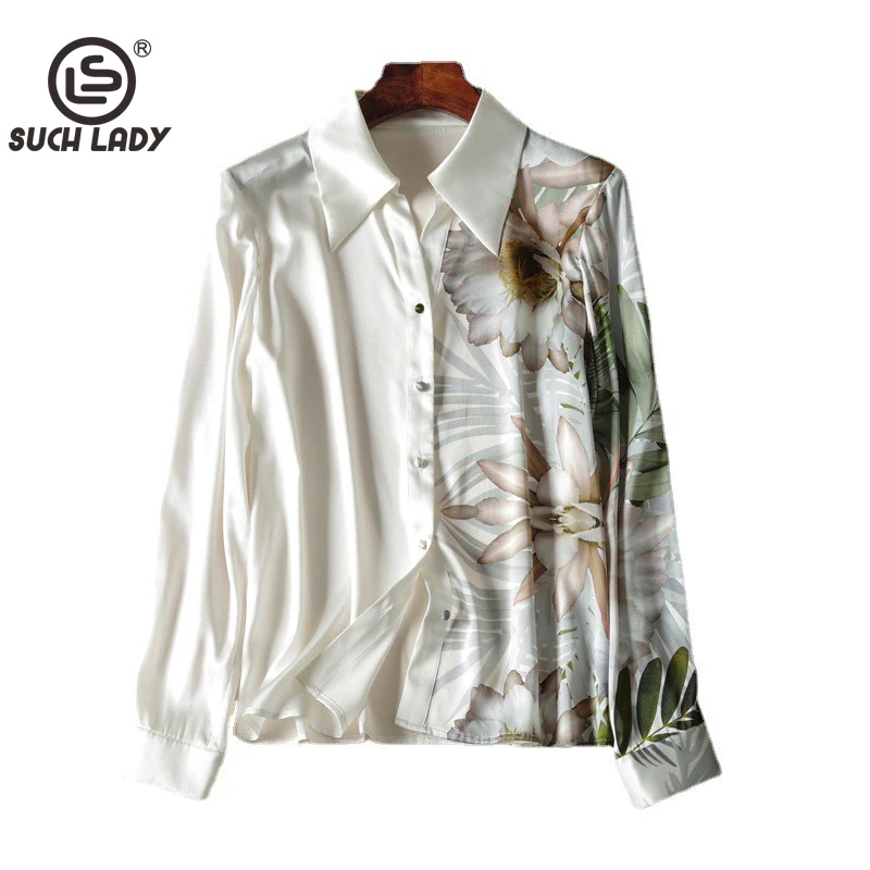 93% Silk 7% Spandex Women's Shirt Turn Down Collar Printed Elegant Blouse Camisas
93% Silk 7% Spandex Women's Shirt Turn Down Collar Printed Elegant Blouse Camisas