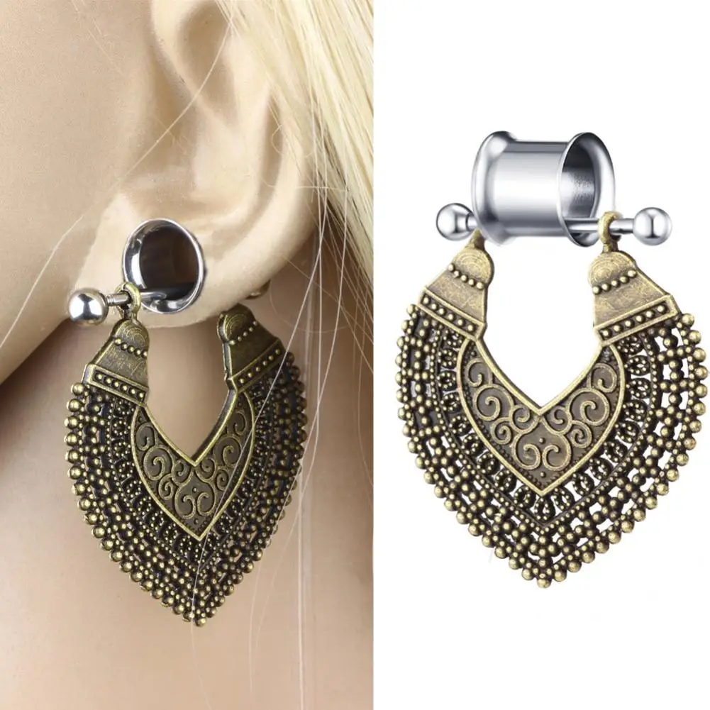 1Pc Personality punk unique retro young style Women Vintage Heart Dangle Double Flared Ear Plug Expander Piercing Jewelry 2019
1Pc Personality punk unique retro young style Women Vintage Heart Dangle Double Flared Ear Plug Expander Piercing Jewelry 2019
