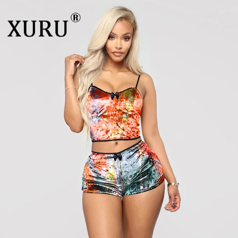XURU 2020 Summer Sexy Jumpsuit Suit Printed Slim Velvet Two-piece Jumpsuit 
XURU 2020 Summer Sexy Jumpsuit Suit Printed Slim Velvet Two-piece Jumpsuit