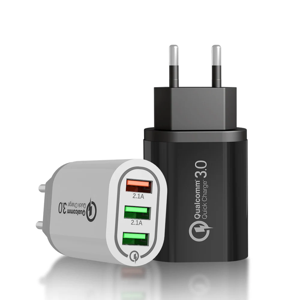 Зарядное устройство USB 18 Вт для iphone xiaomi huawei 5 В а 3 порта быстрая зарядка адаптер ЕС