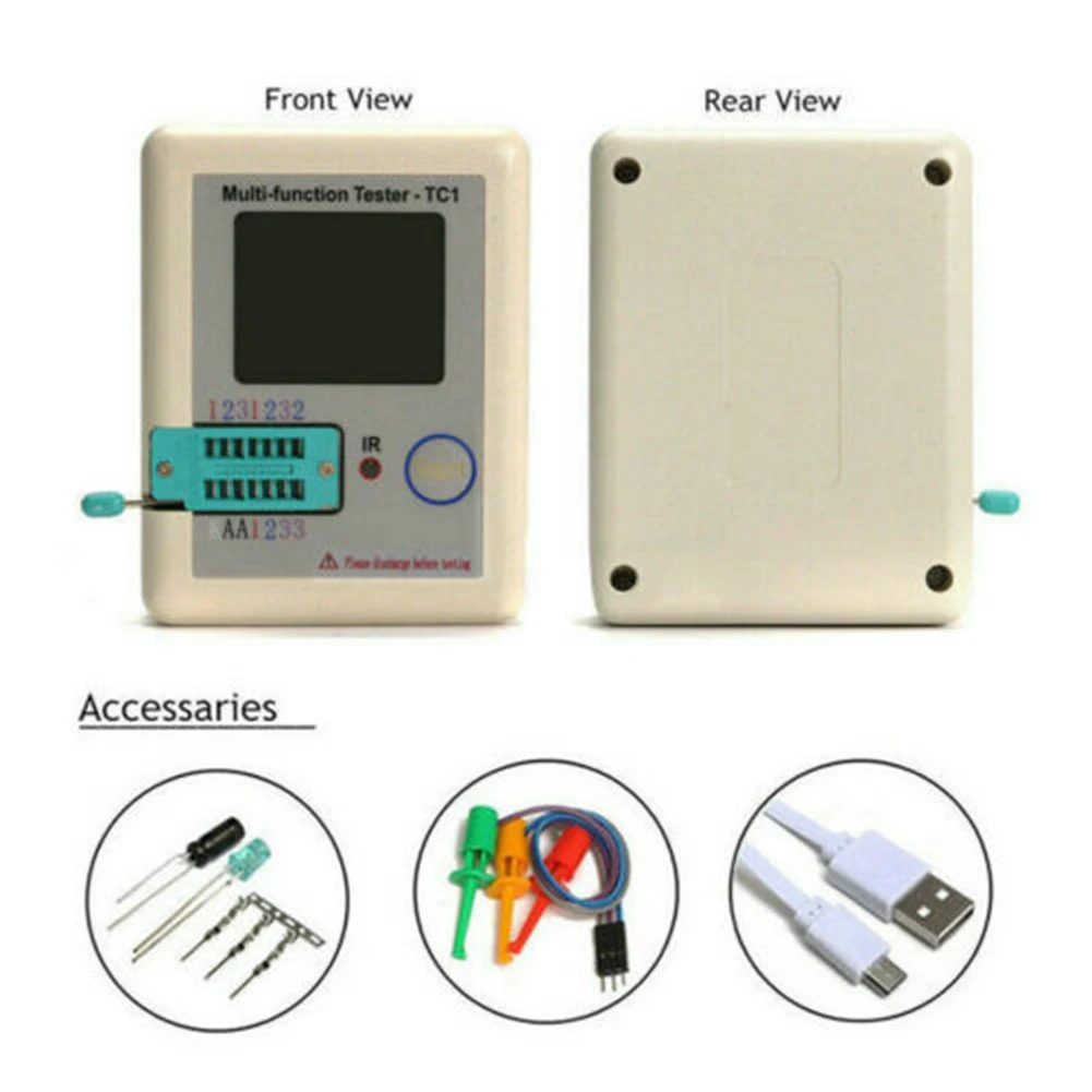 Multifunction Transistor Tester Diodes Full Color Graphics Display 1.8 InchTFT Screen Testing Capacitor Resistor Diode
Multifunction Transistor Tester Diodes Full Color Graphics Display 1.8 InchTFT Screen Testing Capacitor Resistor Diode