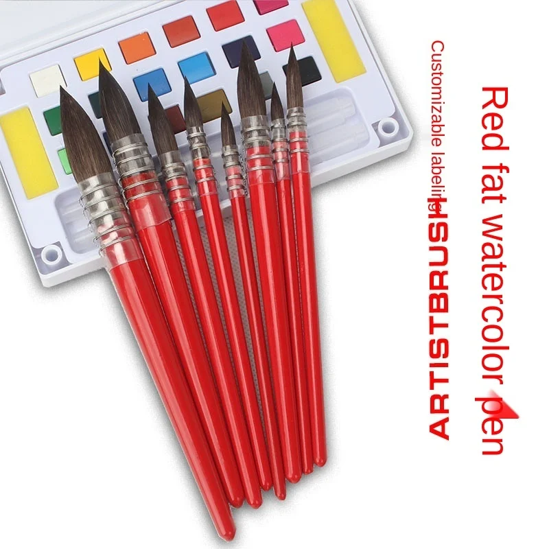 Round head watercolor brush red fat man single / 8-piece painting set squirrel hair watercolor brush
Round head watercolor brush red fat man single / 8-piece painting set squirrel hair watercolor brush
