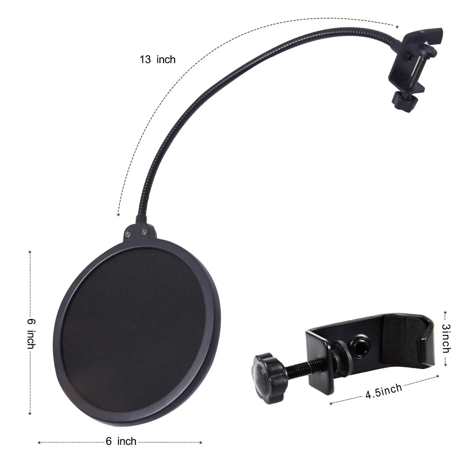 Microphone Pop Filter Swivel with Double Layer Sound Shield Guard Windscreen Replacement for Blue Yeti
Microphone Pop Filter Swivel with Double Layer Sound Shield Guard Windscreen Replacement for Blue Yeti
