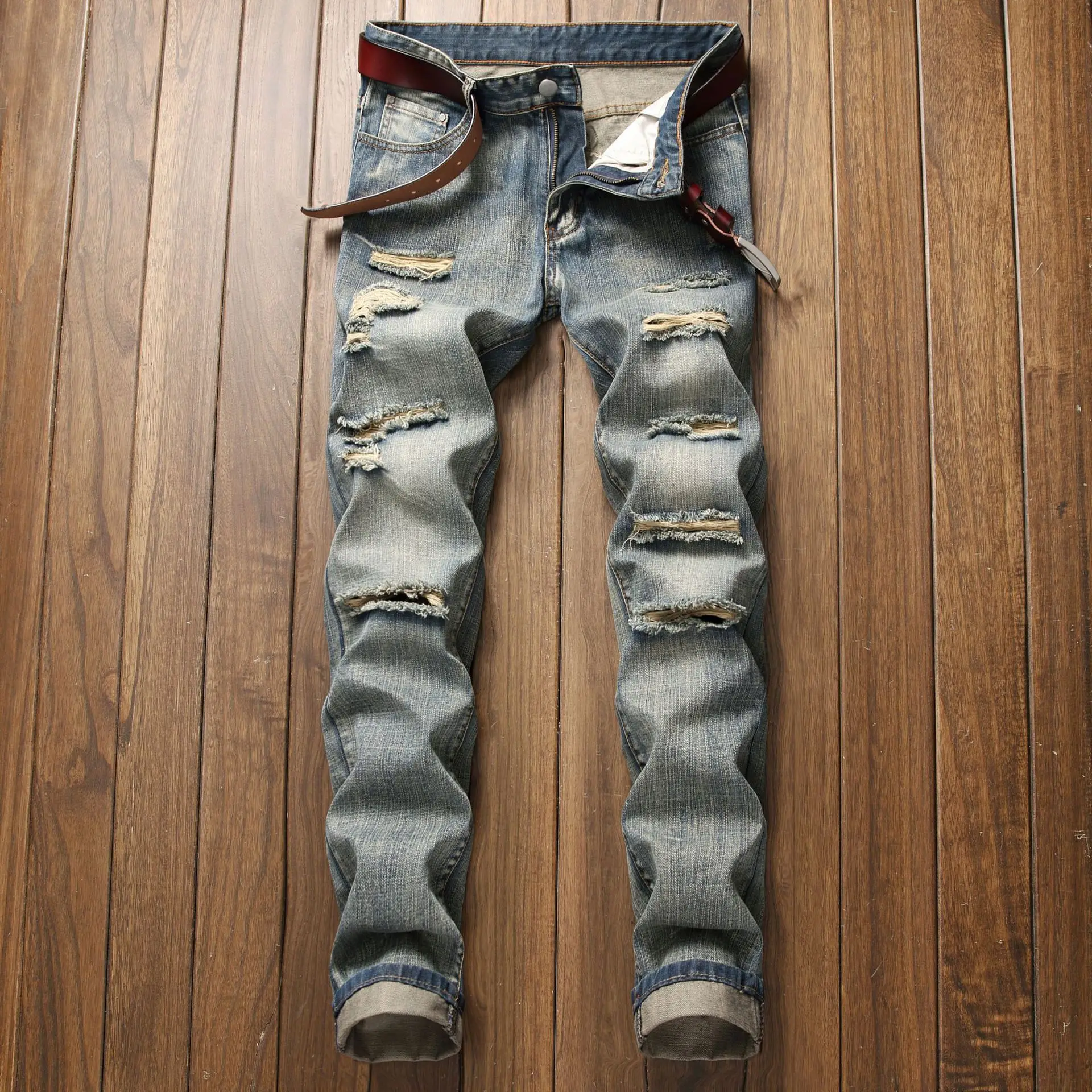 Spot trend 2020 fashion street men's wear pierced straight tube fit bullet free jeans men's pants
Spot trend 2020 fashion street men's wear pierced straight tube fit bullet free jeans men's pants