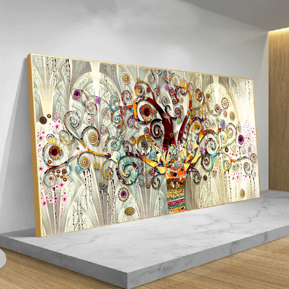 

Abstract Tree Of Life Scandinavian Posters And Prints Gustav Klimt Famous Canvas Painting Wall Art Flower Picture For Room Decor
