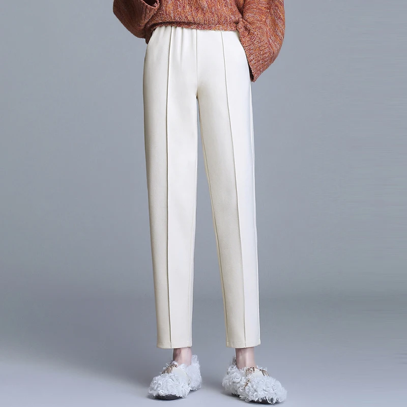 New Elegant Fashion Women Autumn Winter woolen harem pants high waist slim straight pants casual Trouser
New Elegant Fashion Women Autumn Winter woolen harem pants high waist slim straight pants casual Trouser