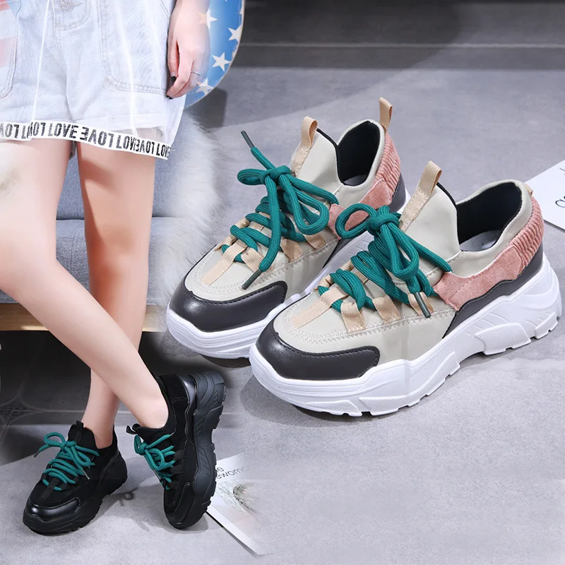 2020 Fashion Women's Chunky Sneakers Thick Bottom Platform Vulcanize Shoes Fashion Breathable Casual Running for Woman Female
2020 Fashion Women's Chunky Sneakers Thick Bottom Platform Vulcanize Shoes Fashion Breathable Casual Running for Woman Female