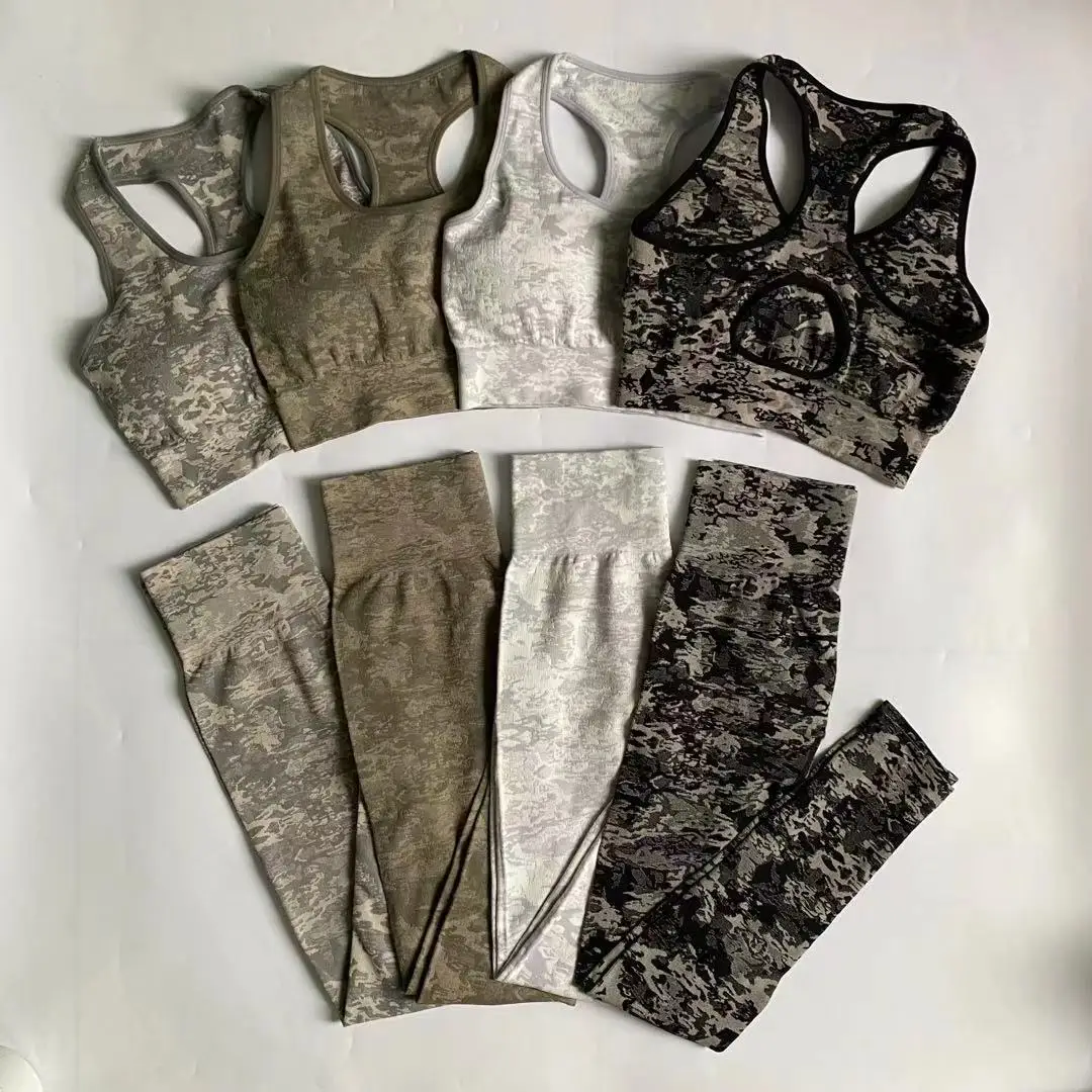 2 peice Set Seamless Camo Gym Set Women Fitness Athletic Yoga Set Sports Suits High Waist Leggings+Push Up Bra Padded Sportswear
2 peice Set Seamless Camo Gym Set Women Fitness Athletic Yoga Set Sports Suits High Waist Leggings+Push Up Bra Padded Sportswear