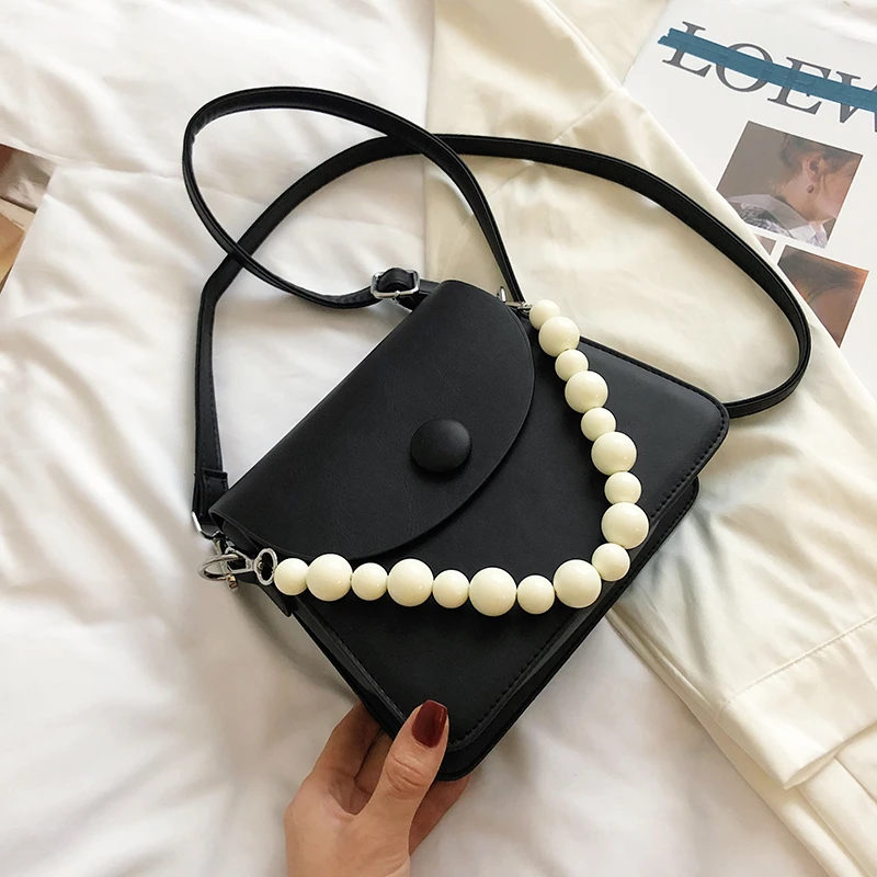 Solid Color Beading Small PU Leather Flap Crossbody Bags for Women 2021 Simple Shoulder Purses and Handbags Trends Luxury
Solid Color Beading Small PU Leather Flap Crossbody Bags for Women 2021 Simple Shoulder Purses and Handbags Trends Luxury