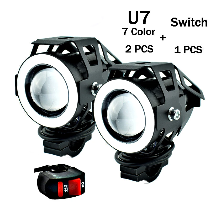 12v 125w motorcycle work spot lights U7 7Colors angel eyes lamp motorbike headlamp spotlight moto LED auxiliary driving fog lamp
12v 125w motorcycle work spot lights U7 7Colors angel eyes lamp motorbike headlamp spotlight moto LED auxiliary driving fog lamp