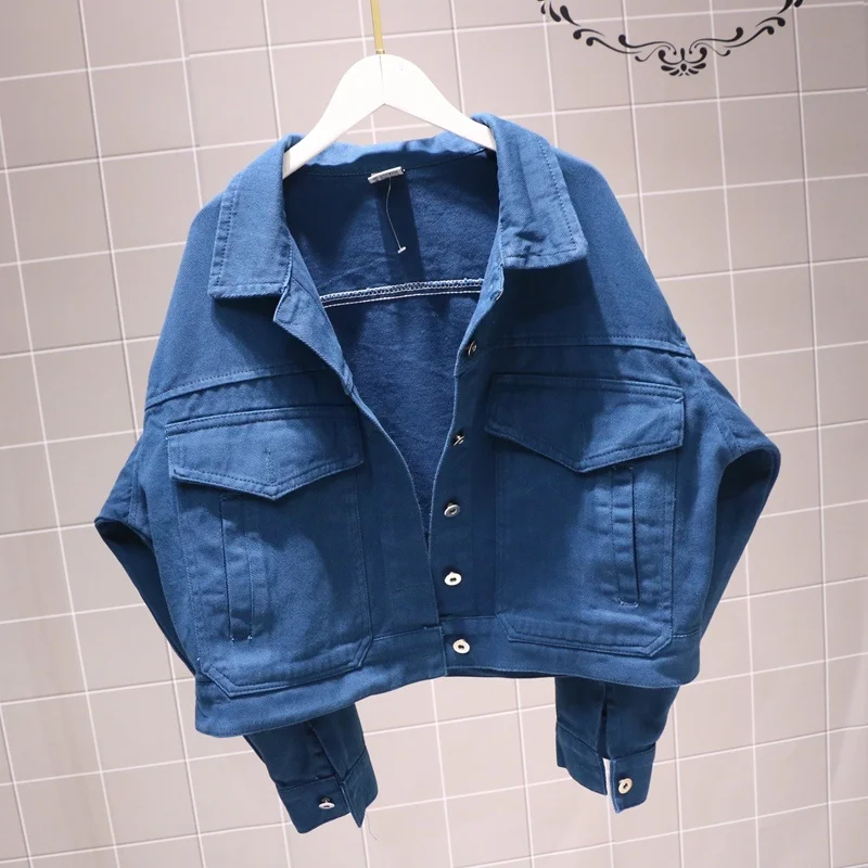 Korean Loose Big pocket Red Blue Denim Jacket Women Batwing sleeve Jeans Coats Female Casual Basic Coat Harajuku Short Outwear 
Korean Loose Big pocket Red Blue Denim Jacket Women Batwing sleeve Jeans Coats Female Casual Basic Coat Harajuku Short Outwear