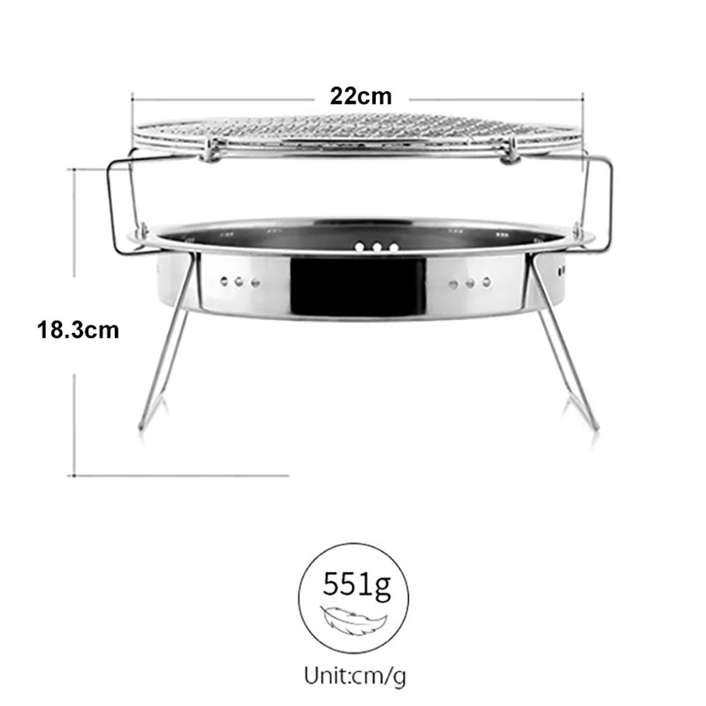 Outdoor Stainless Steel Grill Portable Barbecue Grid Mini Round Charcoal Folding BBQ Grill Outdoor Camping Picnic Tool
Outdoor Stainless Steel Grill Portable Barbecue Grid Mini Round Charcoal Folding BBQ Grill Outdoor Camping Picnic Tool