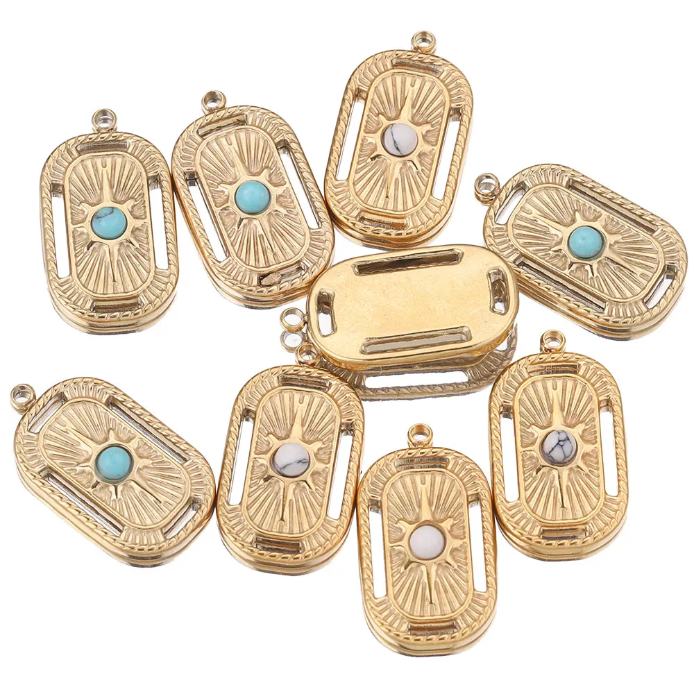 4pcs/Lot Stainless Steel Natural Stone Square Sunflower Earring Charm Pendants for DIY Necklace Jewelry Making Supplies Bulk
4pcs/Lot Stainless Steel Natural Stone Square Sunflower Earring Charm Pendants for DIY Necklace Jewelry Making Supplies Bulk