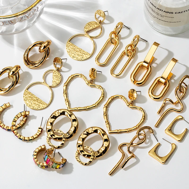 Women's Earrings Vintage Gold Earrings for Women Female Statement Geometric Irregular Drop Earring 2021 ZA Fashion Trend Jewelry 
Women's Earrings Vintage Gold Earrings for Women Female Statement Geometric Irregular Drop Earring 2021 ZA Fashion Trend Jewelry